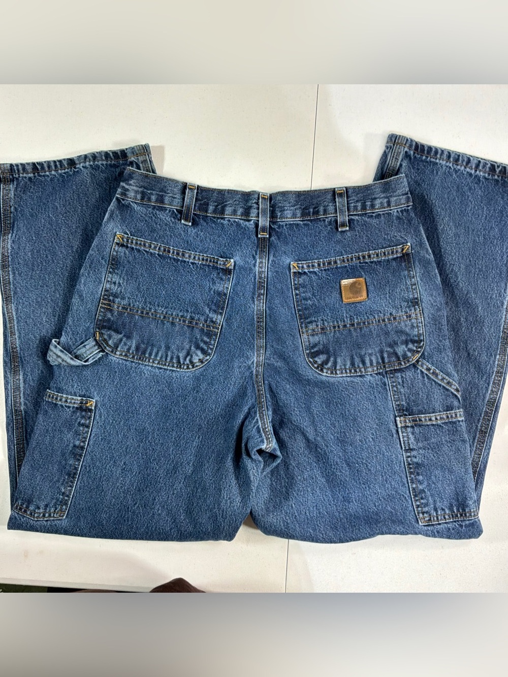 Carhartt Jeans Mens 32x30 Blue Denim Pants Dungaree Fit Relaxed Utility Cargo